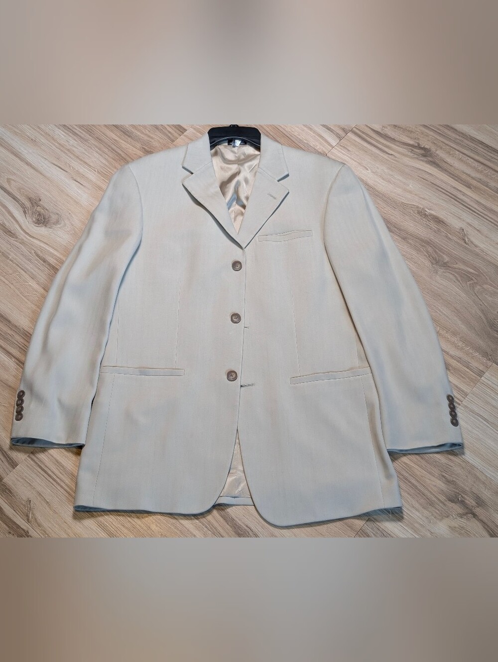 Geoffrey Beene Tan 100% Silk Sport Coat Jacket 3 Button